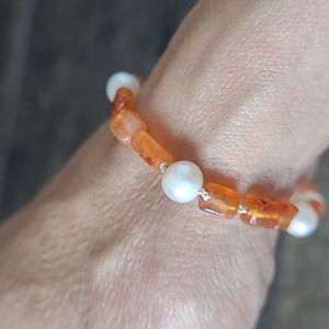 14kt Gold and Carnelian Bracelet: Handmade Jewelry